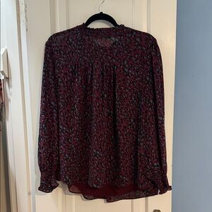 Zac & Rachel Burgundy Patterned Blouse